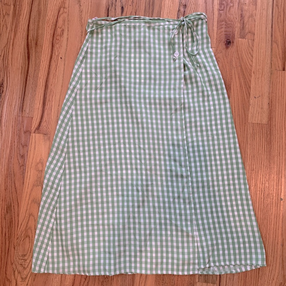 Faithful the Brand gingham wrap midi skirt